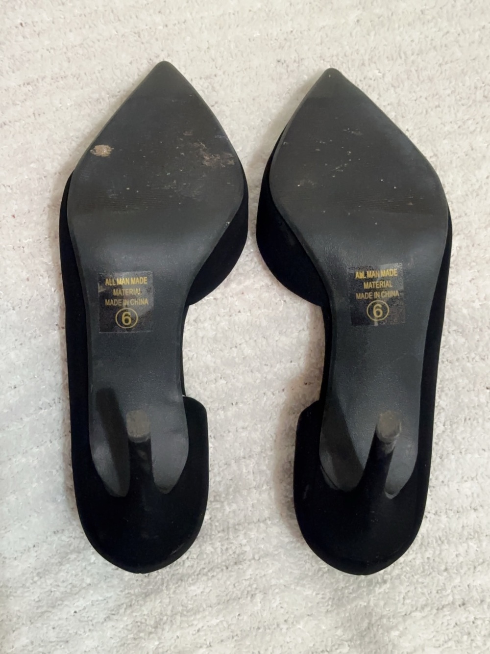 Delicious Black Pointed-Toe Stiletto Suade Heels - Picture 11 of 12